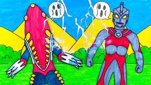 毛毛手绘手绘定格动画艾斯奥特曼和梅特龙星人阴差阳错互换灵魂最后