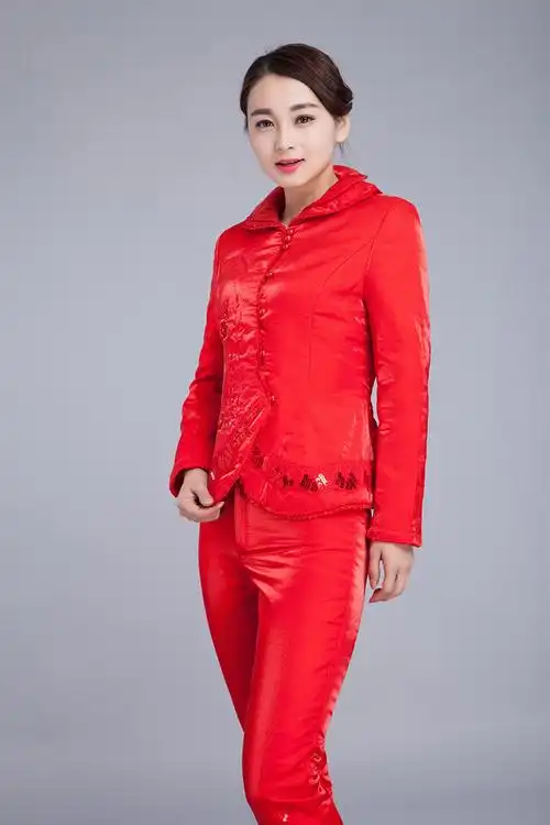 新娘红棉袄棉裤套装传统服装改良旗袍敬酒服中式婚礼服装