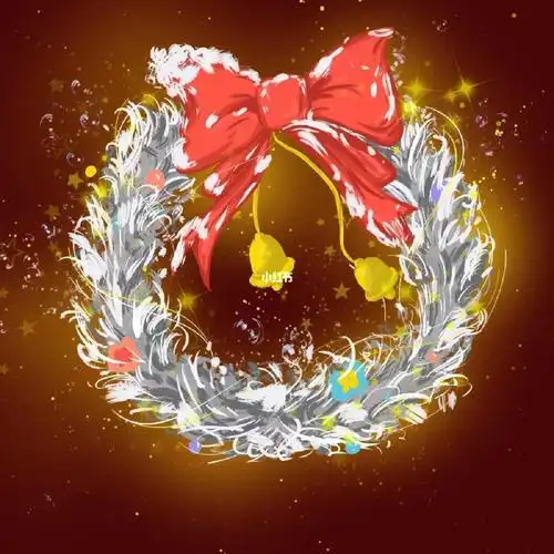 耀月银白圣诞花环