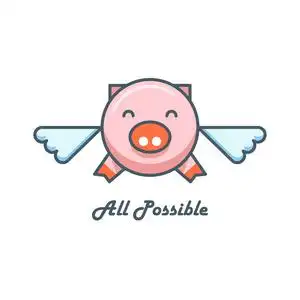 飞行猪徽标矢量符号抽象的鸟在飞行徽标矢量符号抽象的鸟在飞行徽标