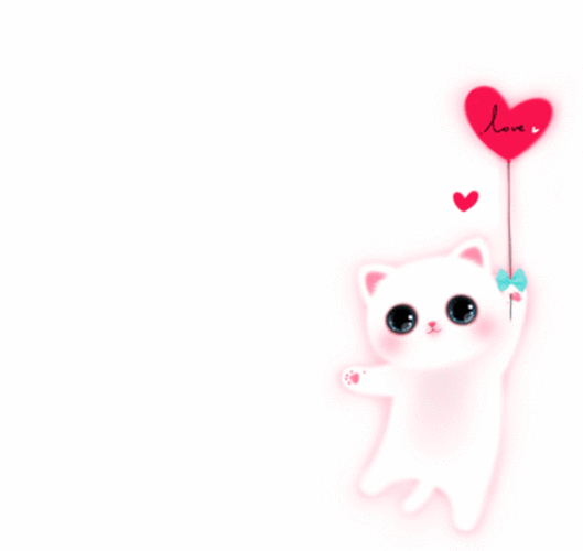 猫咪气球爱心唯美gif动图_动态图_表情包下载_soogif