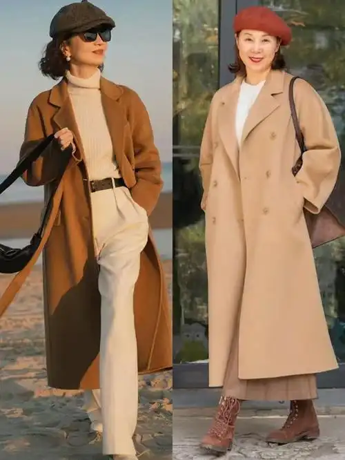50岁的女人冬季穿驼色大衣,一定要简洁,大气,才更显个人魅力