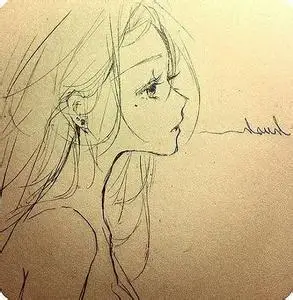 简单侧面女生头像素描