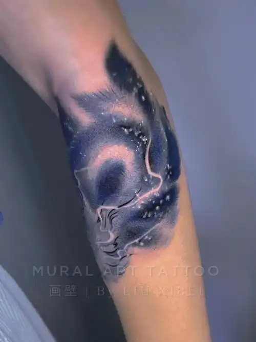 绝绝子九尾狐纹身7小时纹出来的立体绒毛