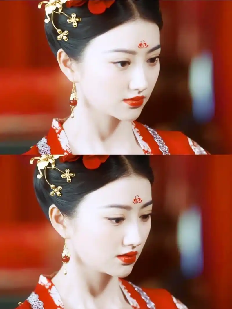 景甜《大唐荣耀》红衣造型,倾国倾城95 《大唐荣耀》——沈珍珠95