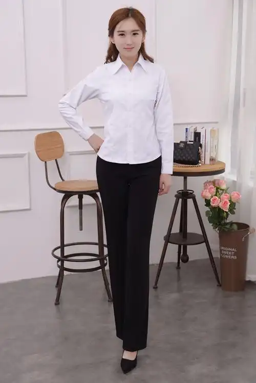 新款女西裤职业西装裤加大工作正装裤直筒修身口袋长裤子黑色★春秋款