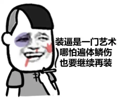 装逼是一门艺术哪怕遍体鳞伤也要继续再装