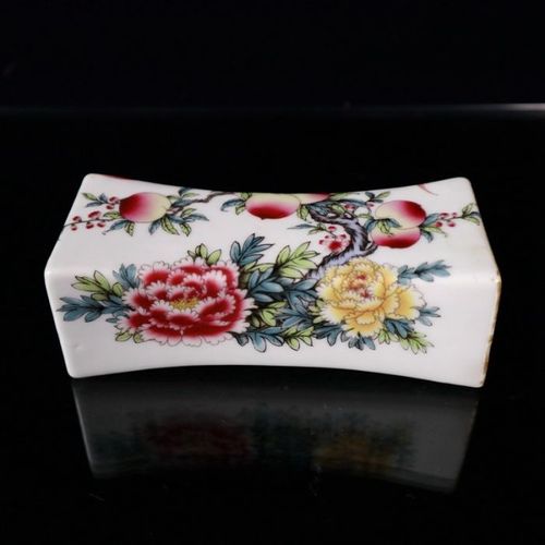 清朝古玩收藏粉彩福寿图纹手枕头仿古真品老物件老货摆件文玩瓷器陶瓷