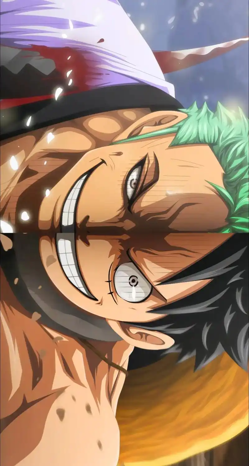 路飞索隆半脸壁纸#海贼王 - 抖音