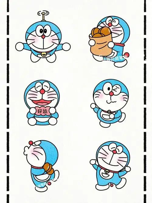 可爱哆啦a梦简笔画谁能拒绝蓝胖子治愈