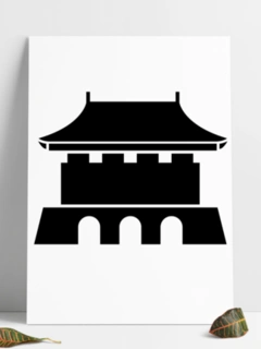 洛阳建筑丽 i>景 /i>门九龙殿简笔 i>矢 /i> i>量 /i> i>图 /i>