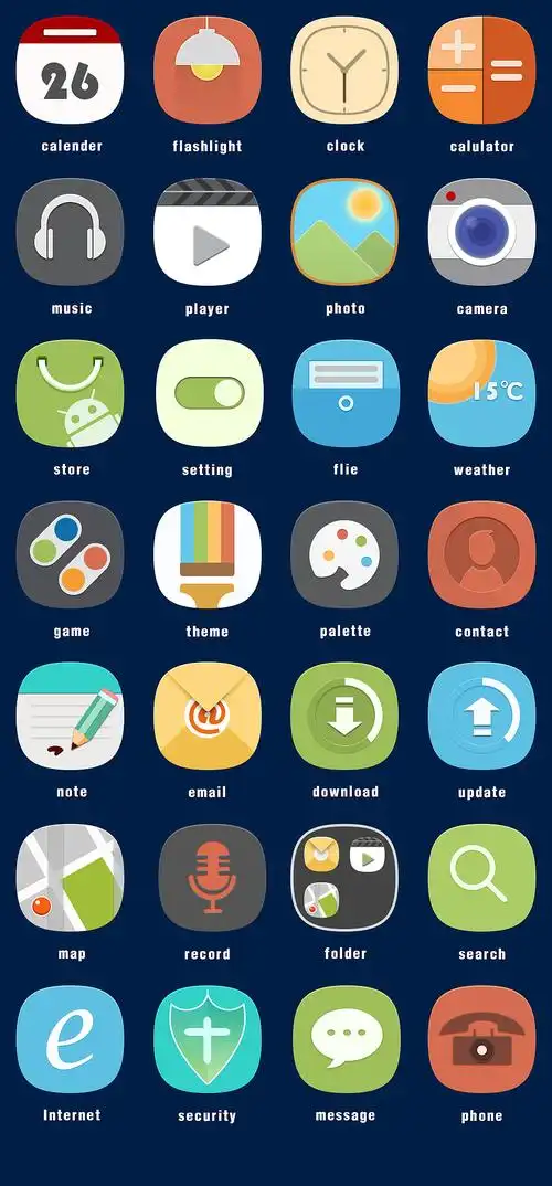 一套扁平小图标