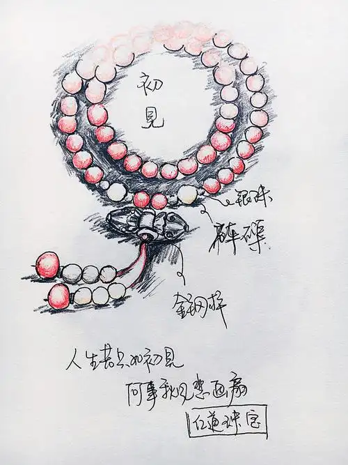 原创手绘晶石手链