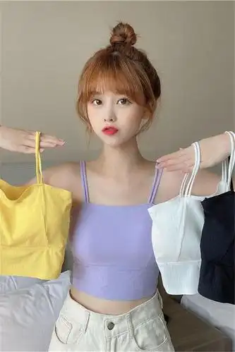 内衣女学生韩版美背小吊带网红爆款内搭打底内衣背心女外穿带胸垫