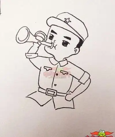 红军战士怎么画红军战士简笔画步骤