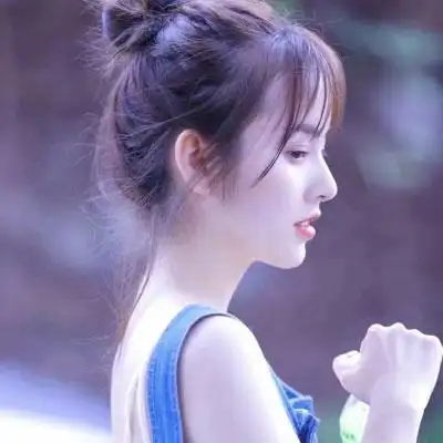 清纯美女qq微信头像侧颜长发女生头像