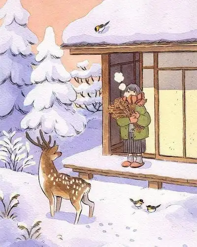 分享一组治愈系手绘插画