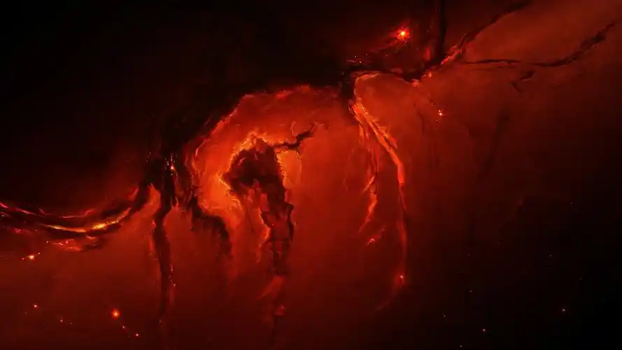 火红色星云 太空艺术4k壁纸 宇宙壁纸