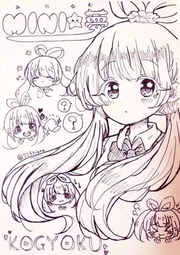 美少女# 古风卡通美少女 线稿大全,漫画上色线稿大全,上色动漫人蚊览