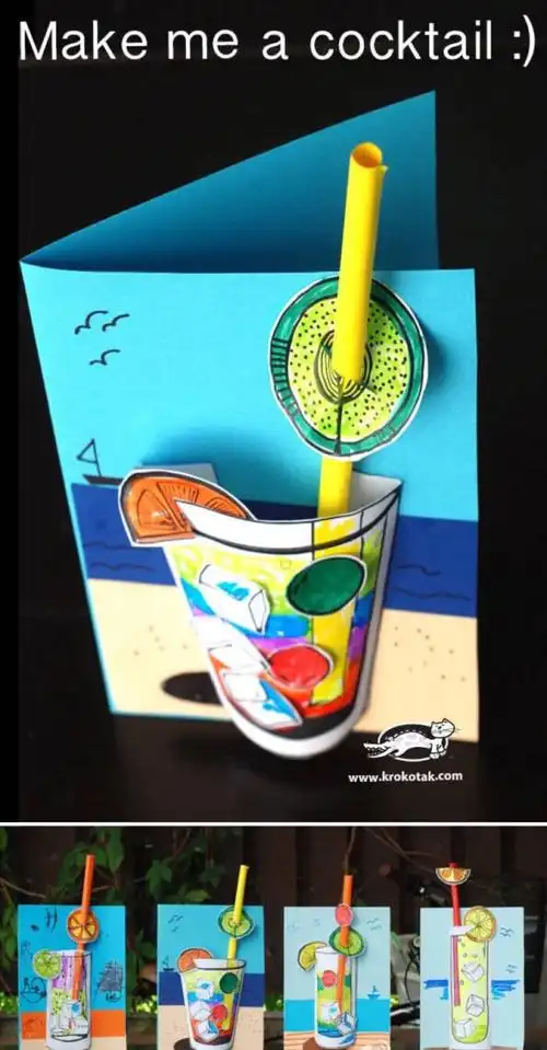 手工 立体 夏威夷饮料