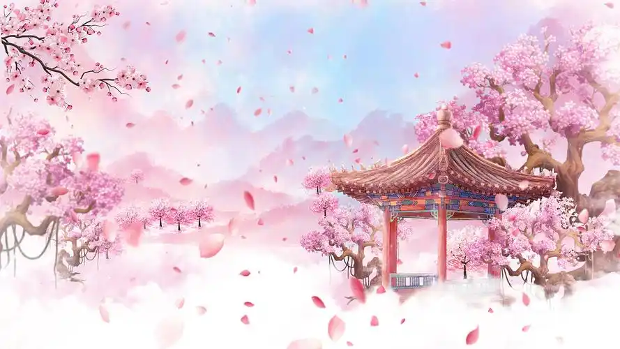 4k粉色浪漫中国风水墨舞蹈视频背景ae模板水彩古典舞蹈背景