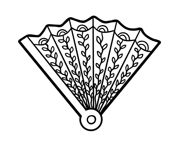 扇子简笔画矢量图