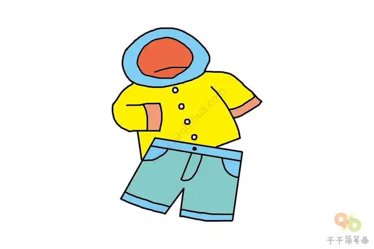 男童套装简笔画_衣服简笔画