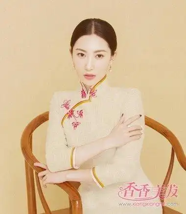 殷旭低盘发 旗袍尽显民国复古风 look殷旭成熟女人味发型