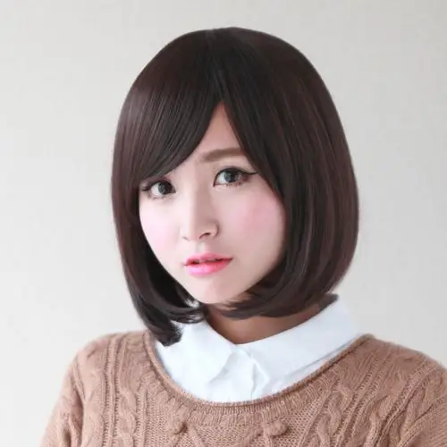 蒂卡兰丝 短发 女 时尚 蓬松帅气斜刘海bobo头修脸 短直发假发套