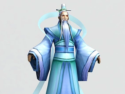 3d游戏人物角色周半仙模型