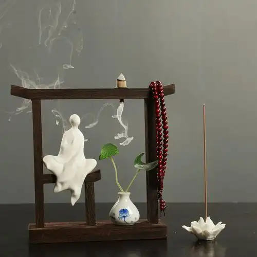 中式复古禅意茶具摆件陶瓷木头客厅家居装饰工艺品招财玄关创意茶道