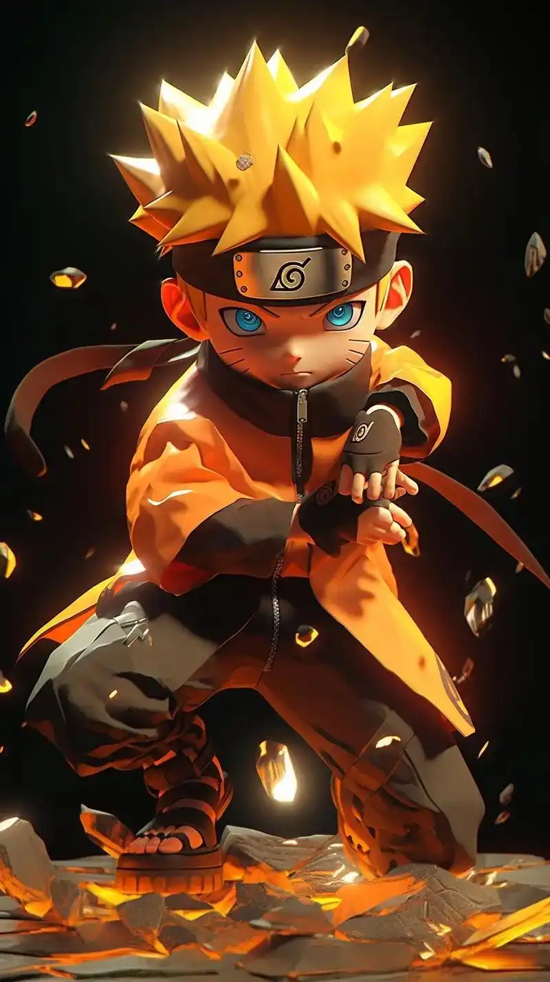 鸣人q版来啦!#火影忍者 #ai绘画 #wallpape - 抖音