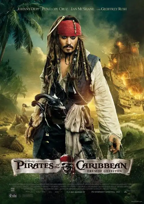 2011奇幻历险巨作加勒比海盗4惊涛骇浪超清电影海报