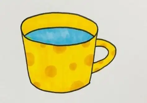 彩色简笔画,水杯简笔画,简单简笔画,简笔画教程,简笔画图片