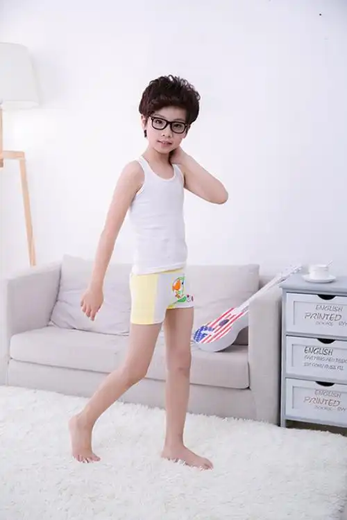 纯棉卡通男童内裤 印花透气 小中大童儿童平角短裤