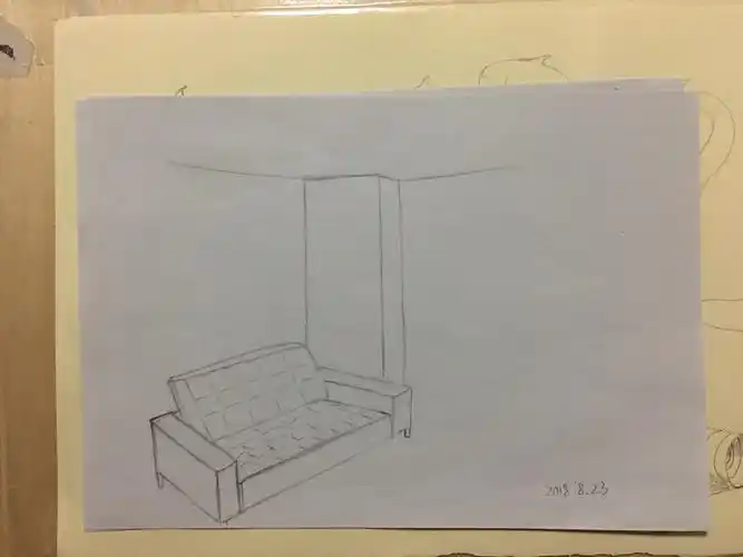 第一篇速写-墙角的沙发