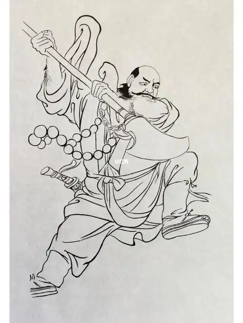 颜梅华水浒系列之花和尚鲁智深临摹