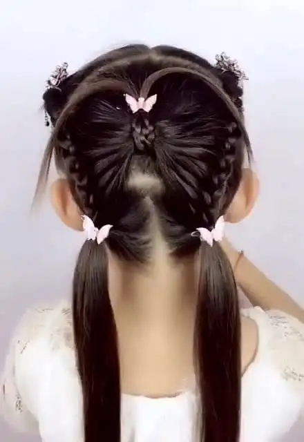 超美的一款儿童编发,宝宝穿裙子必扎发型,秒变小公主,美极了