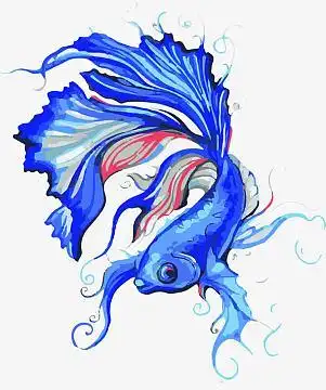 手绘唯美鱼类素材