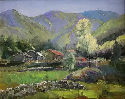 《山村1》油画 50x40cm 王林