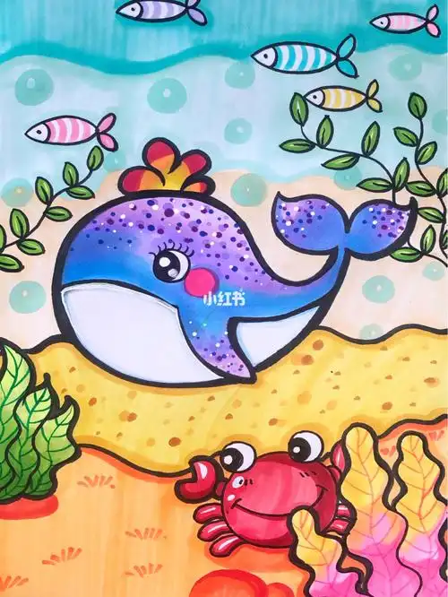临摹作品鲸鱼95_儿童画_临摹_儿童画_母婴_早教