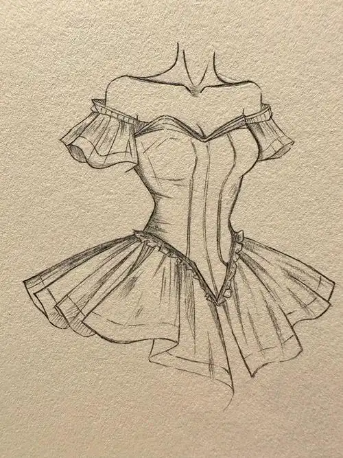 婚纱简笔画教程