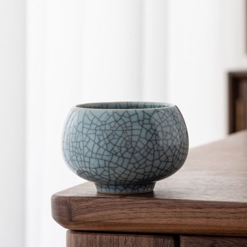 景德镇哥窑茶杯开片主人杯可养茶盏陶瓷中式品茗杯个人专用普洱杯