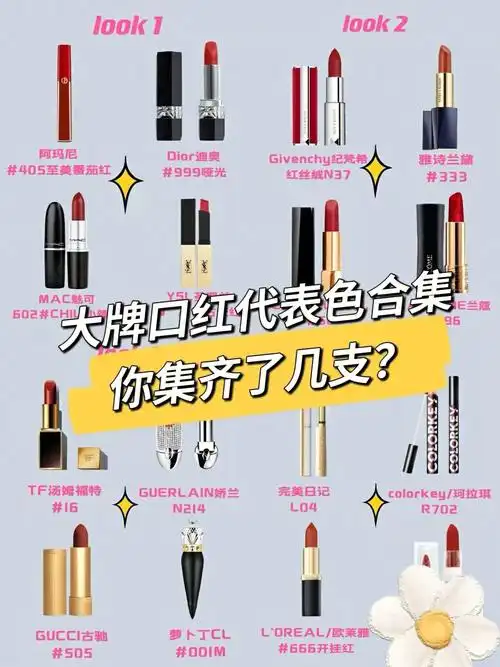 大牌口红代表色合集