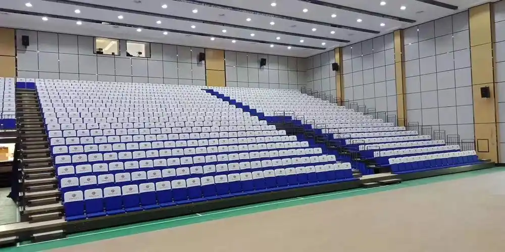 电动伸缩看台篮球馆室内观众席体育剧场移动折叠座椅剧场活动椅子