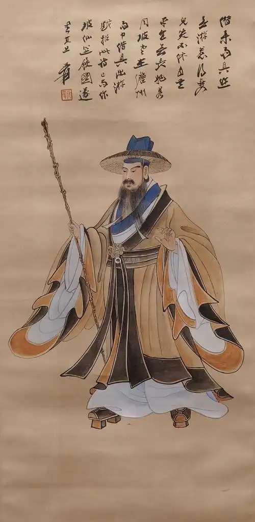 张大千 东坡居士 纸本设色 立轴