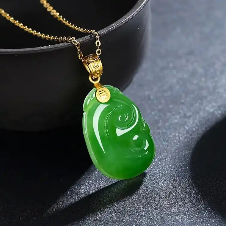 这款黄金玉如意吊坠真的太美了!