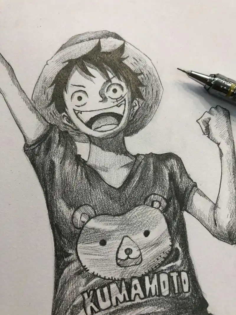 素描海贼王 路飞|附步骤 "我是要成为海贼王的男人!