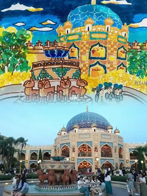 水彩笔画画去过的地方