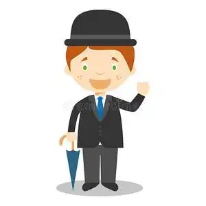 来自英国的人物穿着传统的雨伞卡通动漫人物屏幕截图